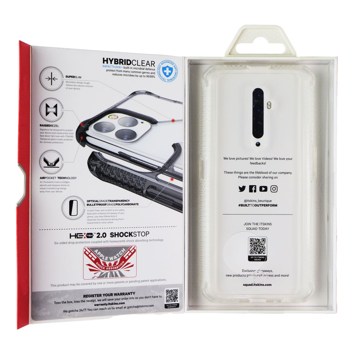 ITSKINS Spectrum // Clear Series Case for OPPO Reno2 Z - Transparent Cell Phone - Cases, Covers & Skins ITSKINS - Simple Cell Bulk Wholesale Pricing - USA Seller