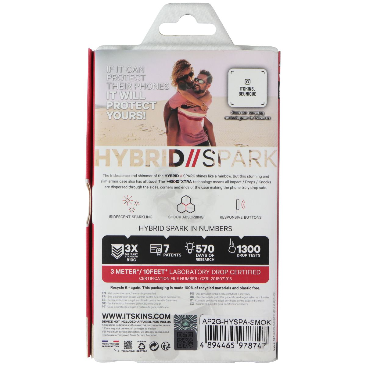 ITSKINS Hybrid // Spark Series Case for Apple iPhone 12 Mini - Sparkle Smoke