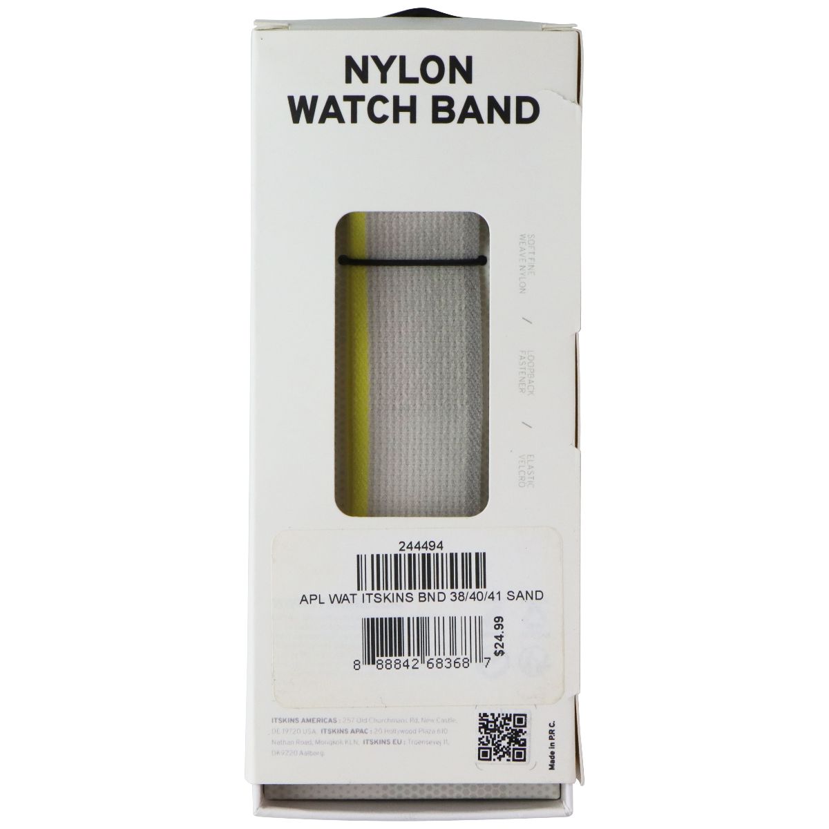 ITSKINS Nylon Watch Band for Apple Watch (Sizes 38/40/41mm) - Sand Smart Watch Accessories - Watch Bands ITSKINS - Simple Cell Bulk Wholesale Pricing - USA Seller