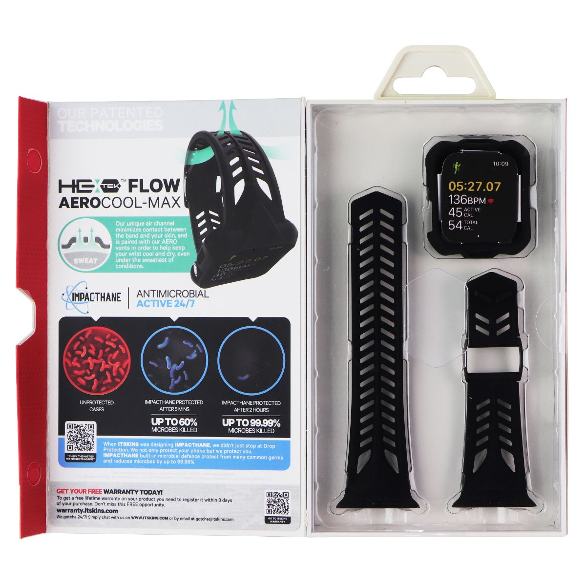 ITSKINS Spectrum // Combo Case for Apple Watch Series SE/6/5/4 (44mm) - Black Smart Watch Accessories - Smart Watch Cases ITSKINS - Simple Cell Bulk Wholesale Pricing - USA Seller