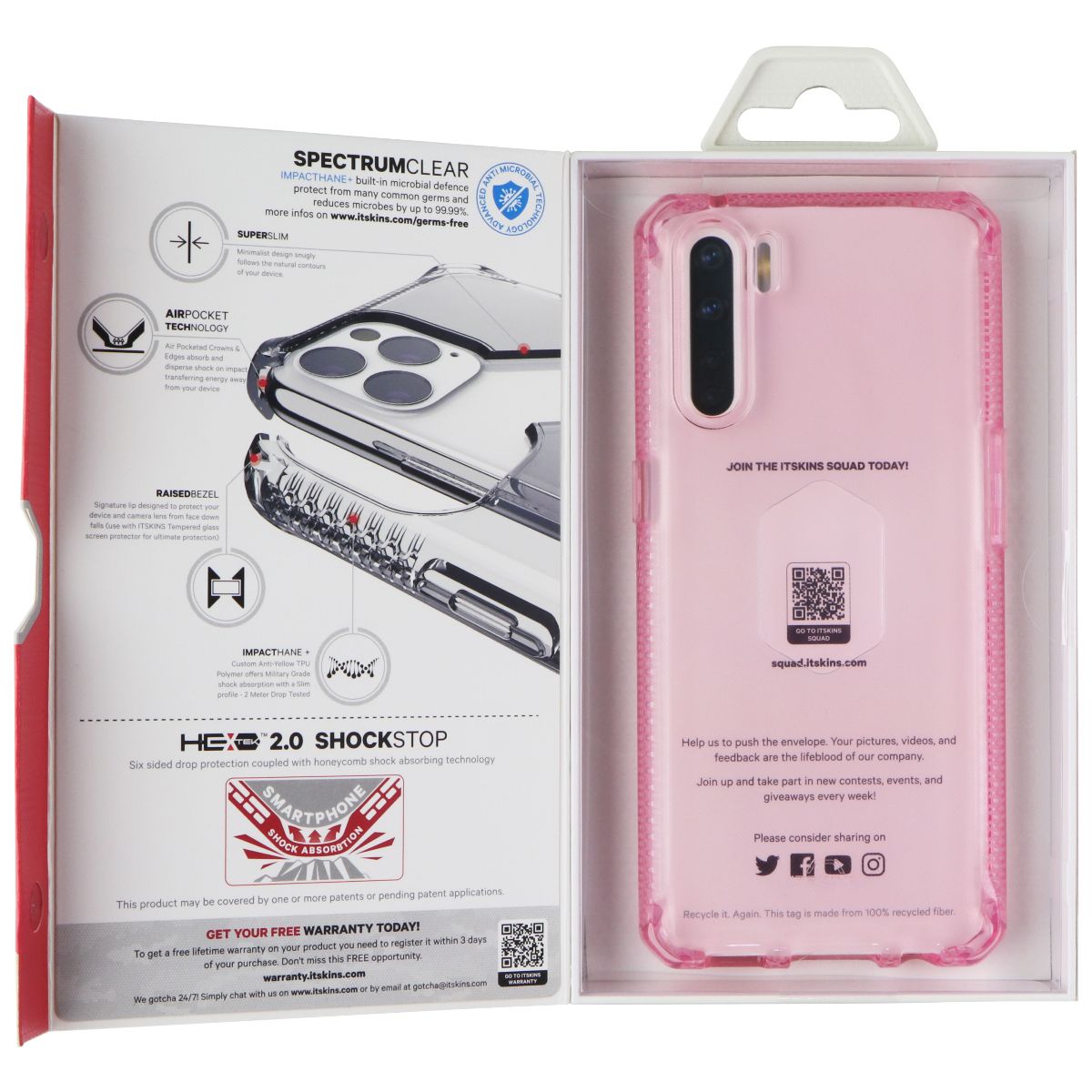 ITSKINS Spectrum // Clear Series Case for OPPO A91 - Light Pink (Transparent) Cell Phone - Cases, Covers & Skins ITSKINS - Simple Cell Bulk Wholesale Pricing - USA Seller