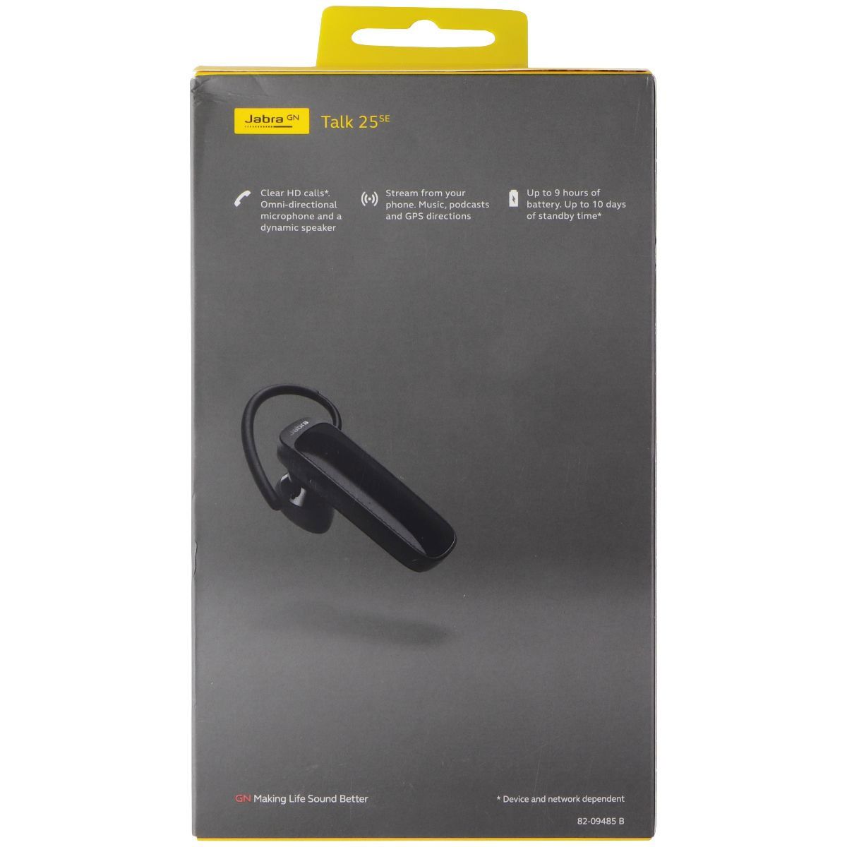 Jabra GN Talk 25 SE Mono Bluetooth Wireless Single Ear Headset with Mic - Black Cell Phone - Headsets Jabra - Simple Cell Bulk Wholesale Pricing - USA Seller