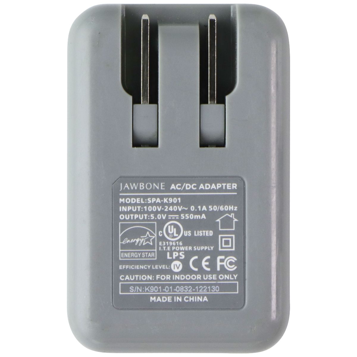 Jawbone (SPA-K901) 5V 550mA AC Adapter for USB Devices - Gray