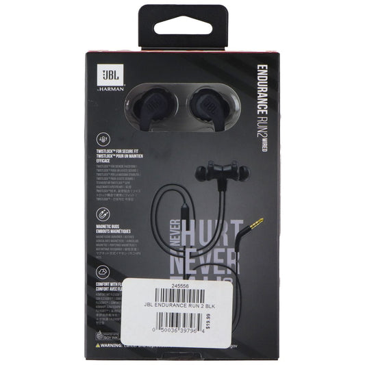 JBL Endurance Run2 Wired Headphones with Microphone - Black