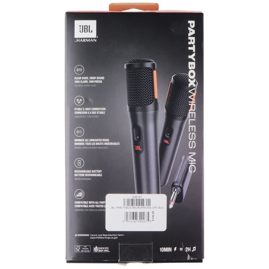 JBL PartyBox Wireless Mic - Digital Wireless Microphones (Pack of 2) - Black Computer Accessories - Microphones JBL - Simple Cell Bulk Wholesale Pricing - USA Seller