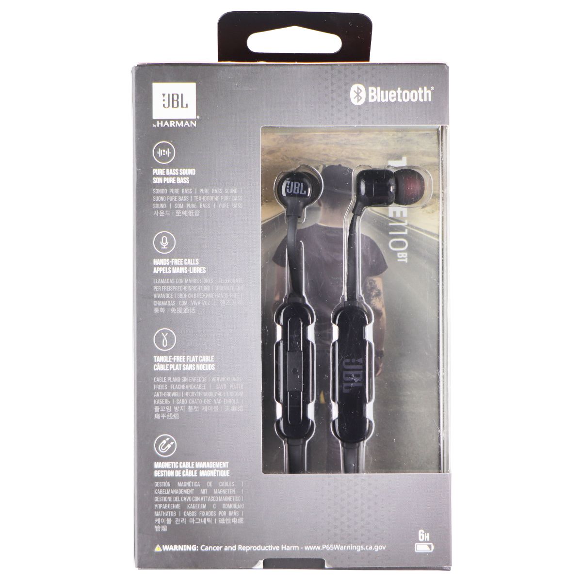 JBL TUNE 110BT - In-Ear Wireless Bluetooth Headphones - Black (JBLT110BTBLKAM)