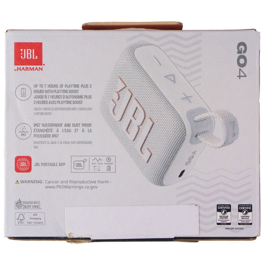 JBL Go 4 Ultra-Portable Waterproof and Dustproof Bluetooth Speaker - White