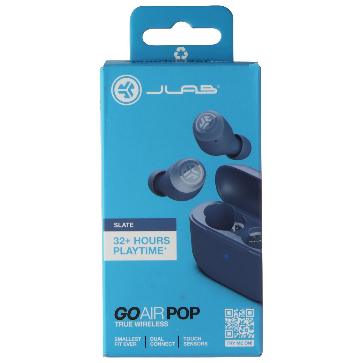 JLab GO Air Pop True Wireless Bluetooth Earbuds with Charging Case - Slate