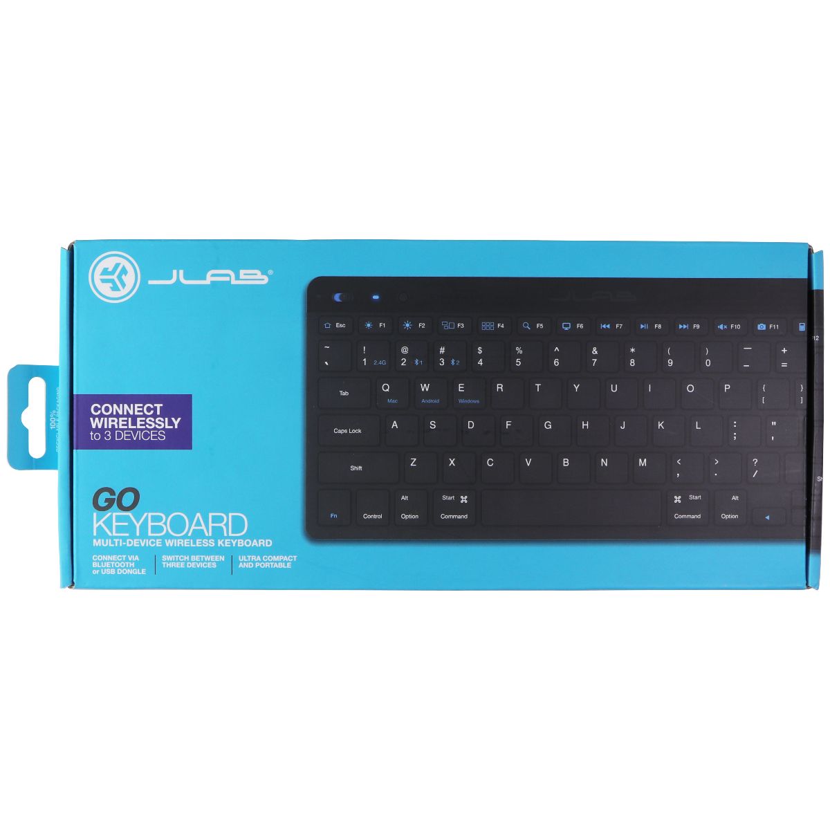 JLAB Multi-Device Wireless Bluetooth GO Keyboard - Black (KGOKEYBRBLK4) Keyboards/Mice - Keyboards & Keypads JLAB - Simple Cell Bulk Wholesale Pricing - USA Seller