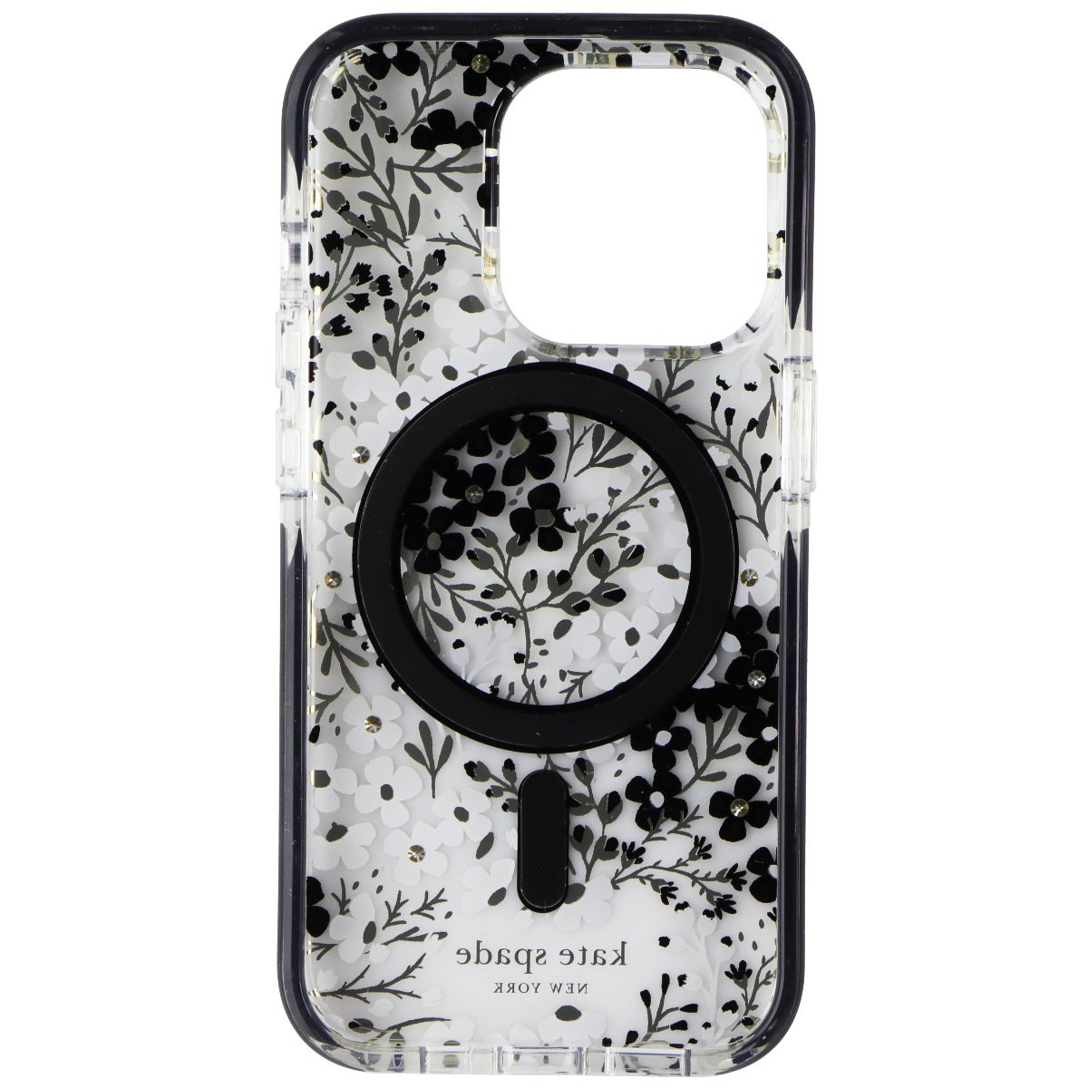 Kate Spade Defensive Case for MagSafe for iPhone 15 Pro - Floral Black/White Cell Phone - Cases, Covers & Skins Kate Spade New York - Simple Cell Bulk Wholesale Pricing - USA Seller