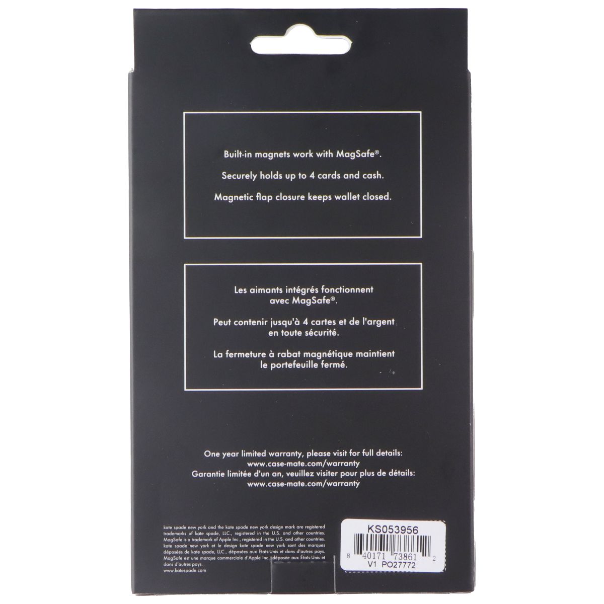 Kate Spade Morgan MagSafe Wallet / Card Holder for Phone - Midnight Black Cell Phone - Cases, Covers & Skins Kate Spade New York - Simple Cell Bulk Wholesale Pricing - USA Seller