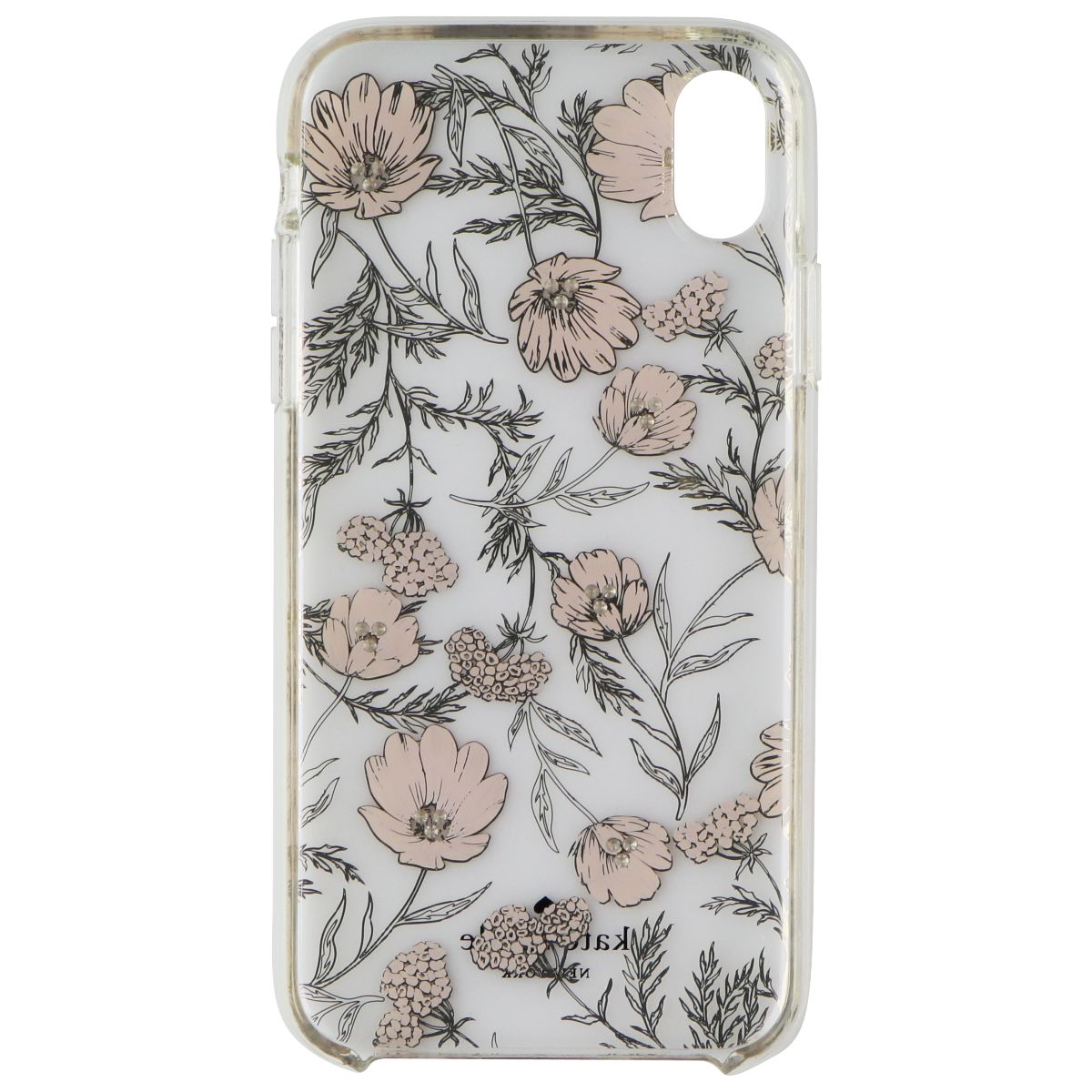 Kate Spade Hardshell Case for Apple iPhone XR - Clear / Pink Blossoms / Gems Cell Phone - Cases, Covers & Skins Kate Spade - Simple Cell Bulk Wholesale Pricing - USA Seller
