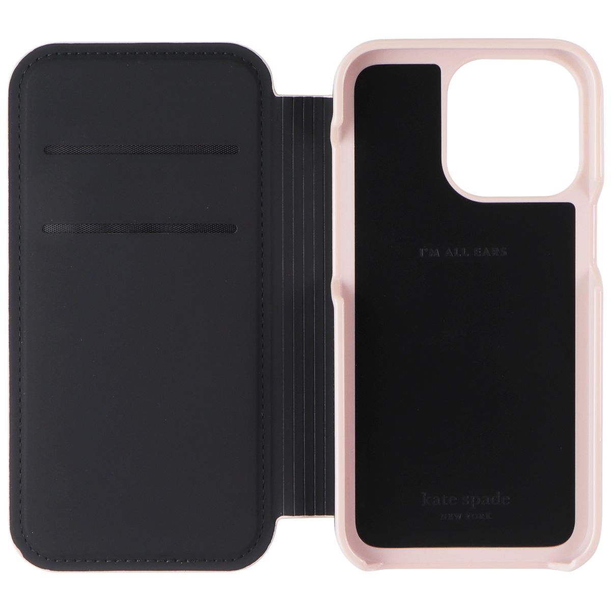 Kate Spade New York Folio Case for iPhone 13 Pro - Black/Pink Cell Phone - Cases, Covers & Skins Kate Spade New York - Simple Cell Bulk Wholesale Pricing - USA Seller