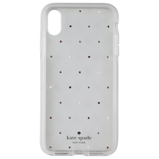 Kate Spade Defensive Hardshell Case for Apple iPhone XS Max - Clear/Pin Dot Gems