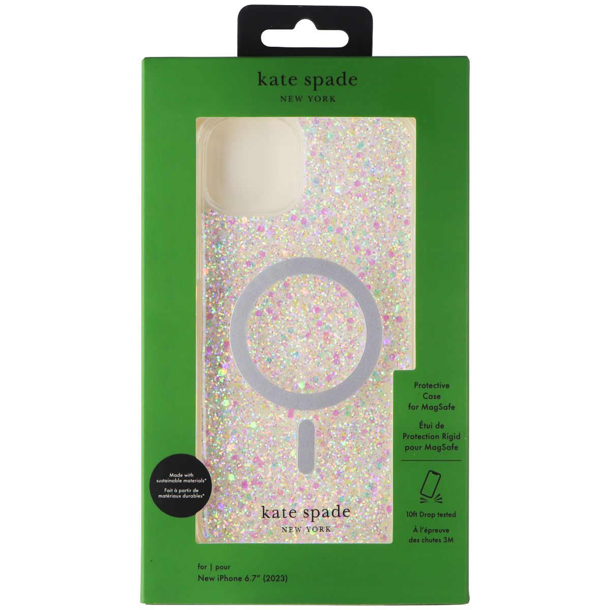 Kate Spade Case for Magsafe for Apple iPhone 15 Plus - Chunky Glitter Iridescent Cell Phone - Cases, Covers & Skins Kate Spade - Simple Cell Bulk Wholesale Pricing - USA Seller