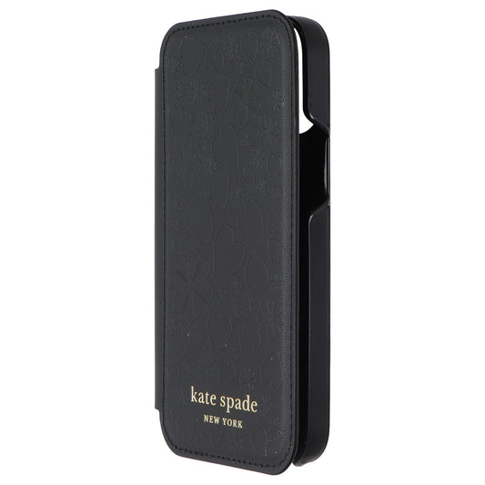 Kate Spade New York Wrap Folio Case for iPhone 12 mini - Black/Hearts & Flowers Cell Phone - Cases, Covers & Skins Kate Spade New York - Simple Cell Bulk Wholesale Pricing - USA Seller