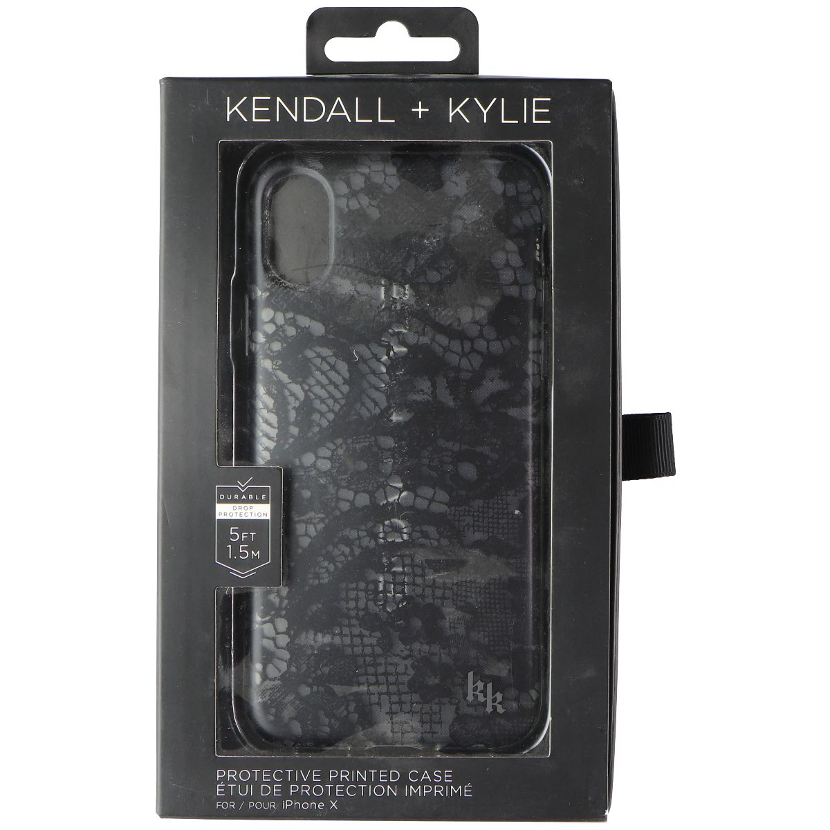 Kendall + Kylie Protective Printed Case for Apple iPhone Xs/X - Black/Lace Cell Phone - Cases, Covers & Skins Kendall + Kylie - Simple Cell Bulk Wholesale Pricing - USA Seller