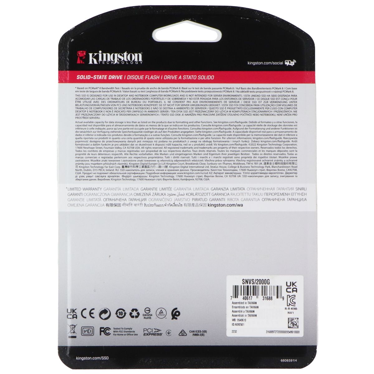 Kingston NV1 (2TB) M.2 2280 NVMe PCIe Internal Solid State Drive Digital Storage - Solid State Drives Kingston - Simple Cell Bulk Wholesale Pricing - USA Seller