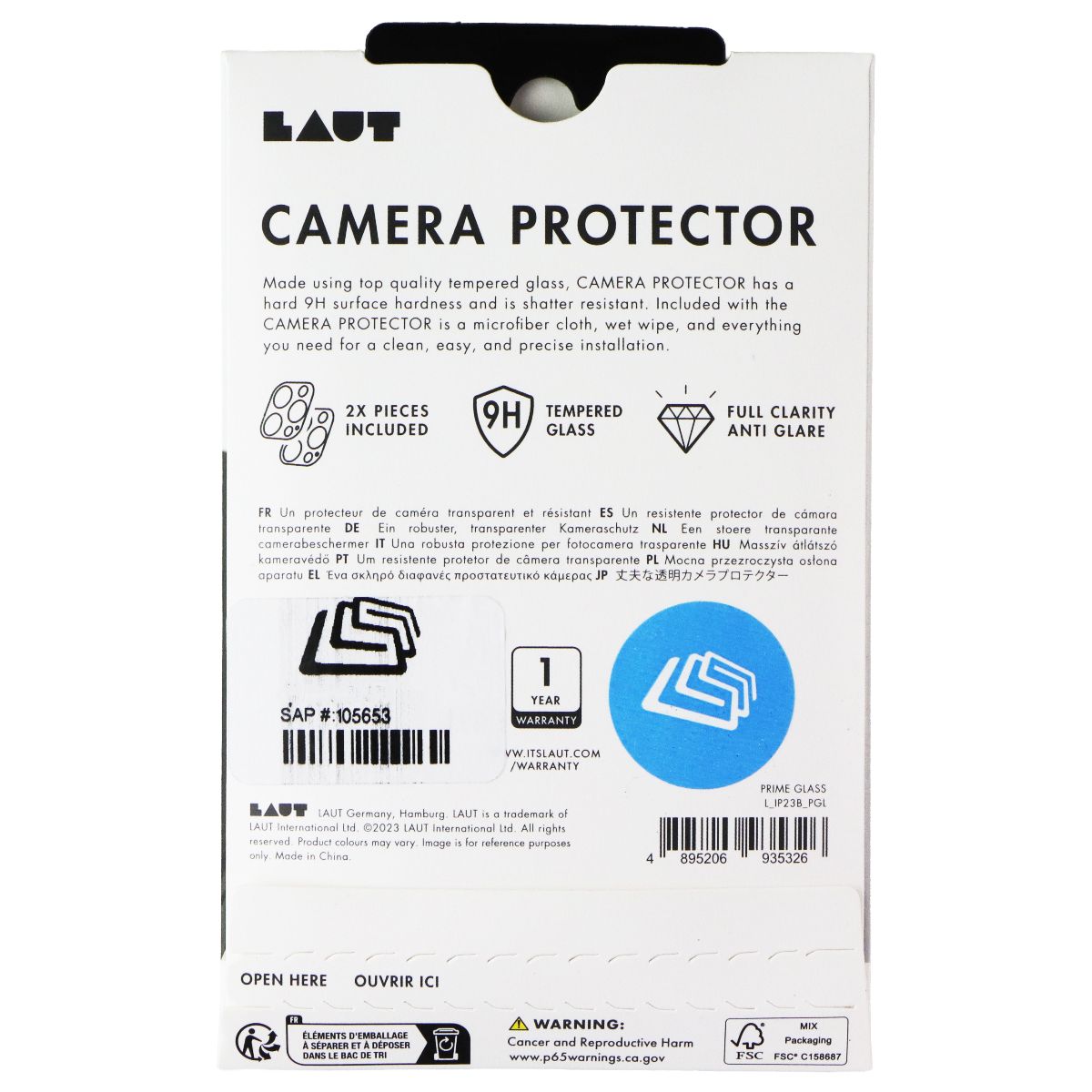 LAUT Tempered Glass Camera Protector for Apple iPhone 15 Pro / 15 Pro Max Cell Phone - Screen Protectors Laut - Simple Cell Bulk Wholesale Pricing - USA Seller