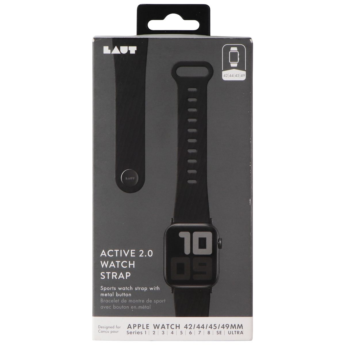 LAUT - Active 2.0 Watch Strap for apple Watch 42/44/45/49 All Series - Black Smart Watch Accessories - Watch Bands Laut - Simple Cell Bulk Wholesale Pricing - USA Seller