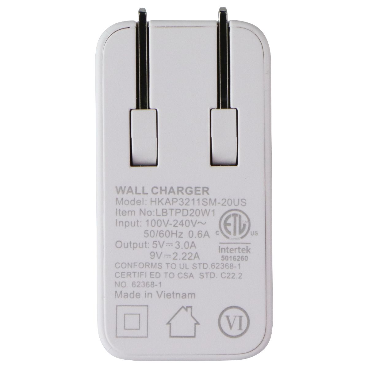 LBT (20W) Wall Charger with Single USB-C Port - White (HKAP3211SM-20US)