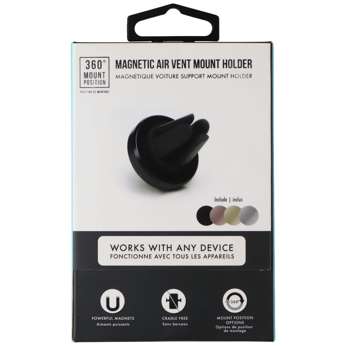LBT Magnetic Air Vent Mount Holder w/ 4 Metal Discs, 360 Degrees Mount Position Cell Phone - Mounts & Holders LBT - Simple Cell Bulk Wholesale Pricing - USA Seller