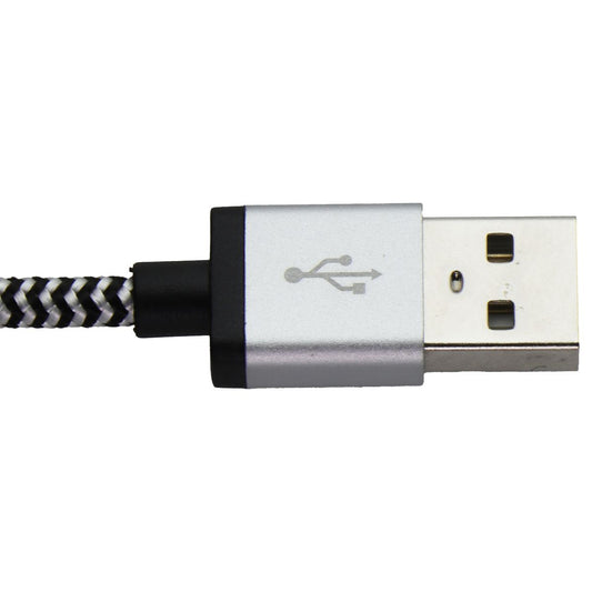 LBT 4FT Braided USB-A to Micro USB Cable - Black/White Cell Phone - Cables & Adapters LBT - Simple Cell Bulk Wholesale Pricing - USA Seller