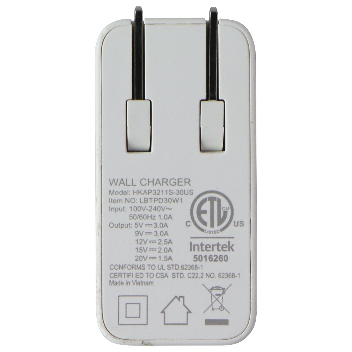 LBT Ultra Fast 30W PD Wall Charger with USB-C Port - White Cell Phone - Chargers & Cradles LBT - Simple Cell Bulk Wholesale Pricing - USA Seller