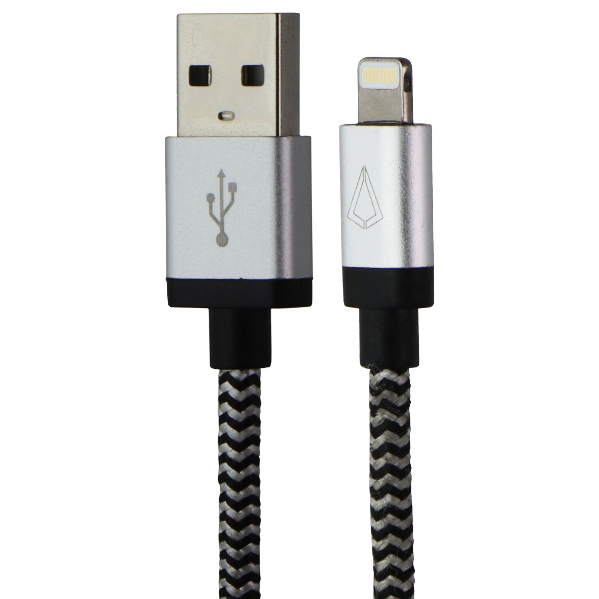 LBT (7-Ft) USB-A to Lightning 8-Pin Braided Charge Cable - Silver/White/Black Cell Phone - Cables & Adapters LBT - Simple Cell Bulk Wholesale Pricing - USA Seller