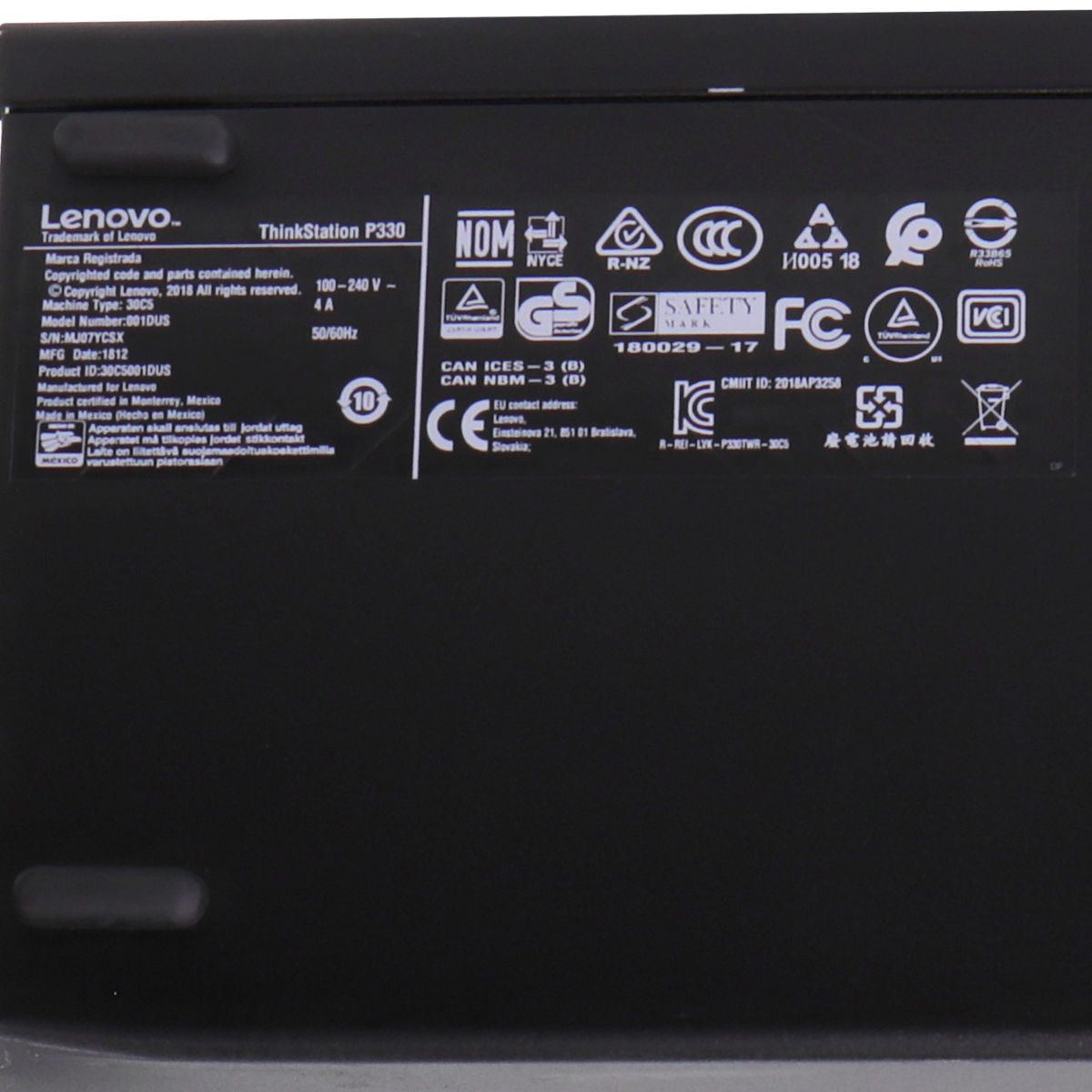 Lenovo ThinkStation P330 Tower PC (30C5001DUS) i7-8700K/512GB SSD/16GB/10 Home PC Desktops & All-In-Ones Lenovo - Simple Cell Bulk Wholesale Pricing - USA Seller