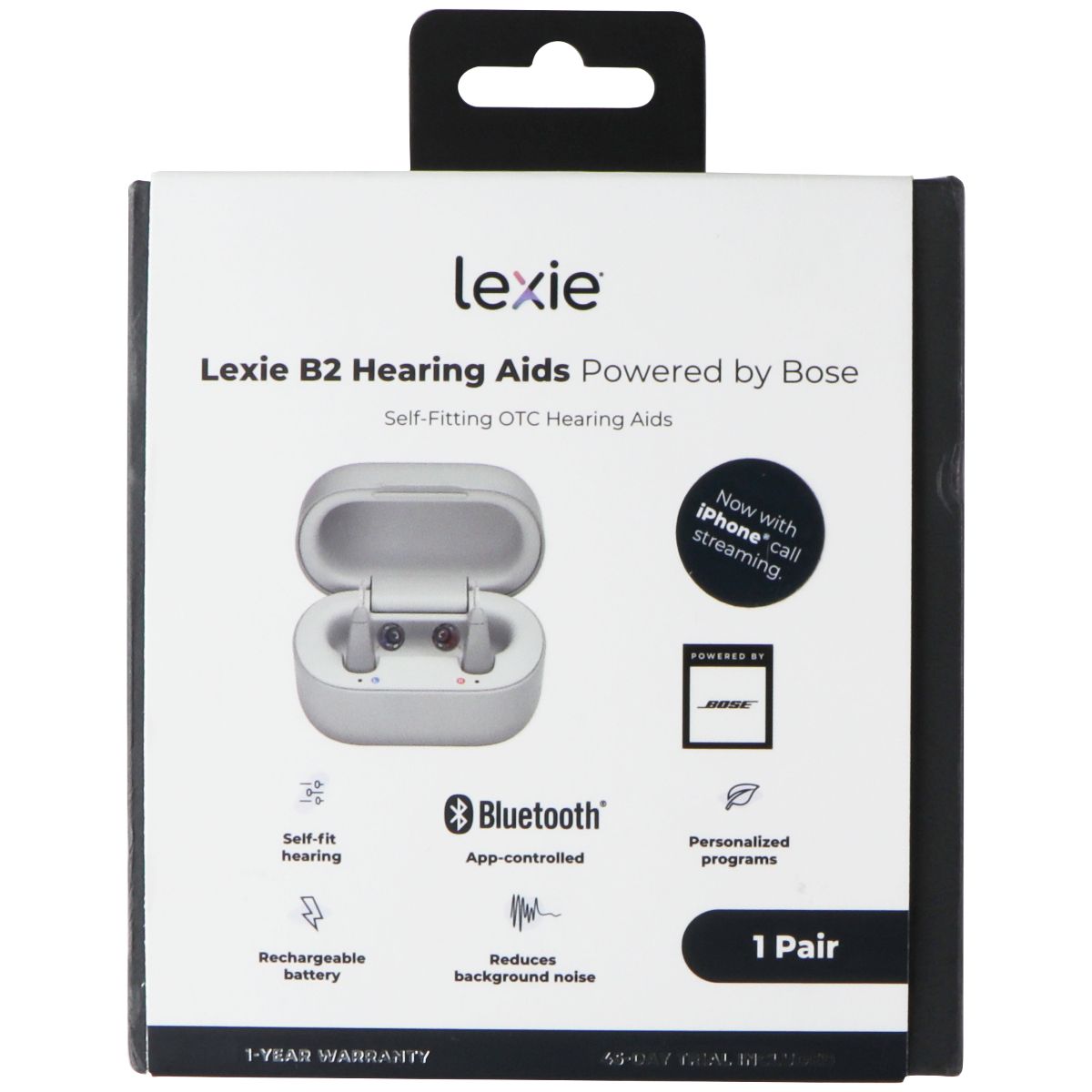 lexie B2 Self-Fitting Hearing Aids Powered by Bose with Charging Case Portable Audio - Headphones lexie - Simple Cell Bulk Wholesale Pricing - USA Seller