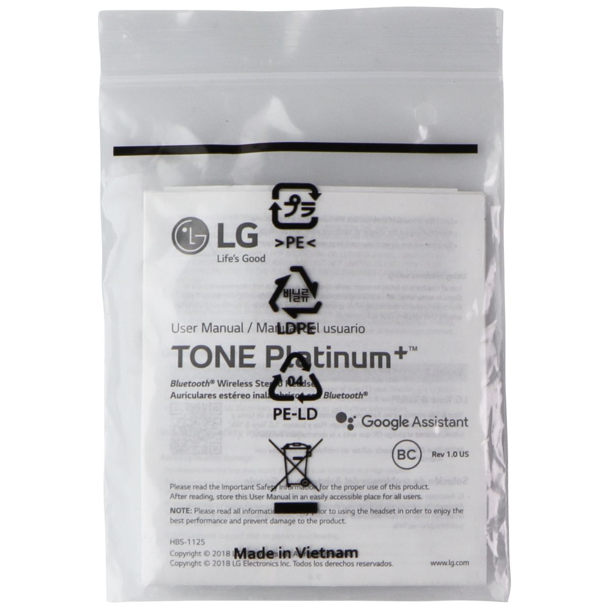 Replacement Rubber Ear Gels for LG Tone Platinum+ Headset (HBS-1125) Cell Phone - Replacement Parts & Tools LG - Simple Cell Bulk Wholesale Pricing - USA Seller