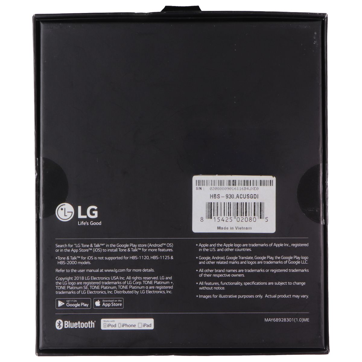 LG TONE Platinum (a) Premium Bluetooth Stereo Headset - Gold (HBS-930) Portable Audio - Headphones LG - Simple Cell Bulk Wholesale Pricing - USA Seller