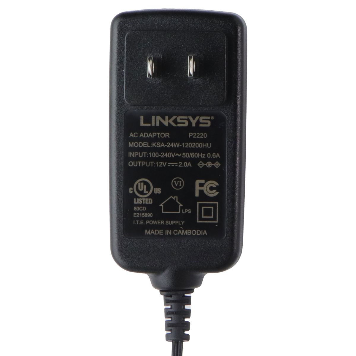 Linksys 12V/2A AC Adapter (KSA-24W-120200HU) - Black Multipurpose Batteries & Power - Multipurpose AC to DC Adapters Linksys - Simple Cell Bulk Wholesale Pricing - USA Seller