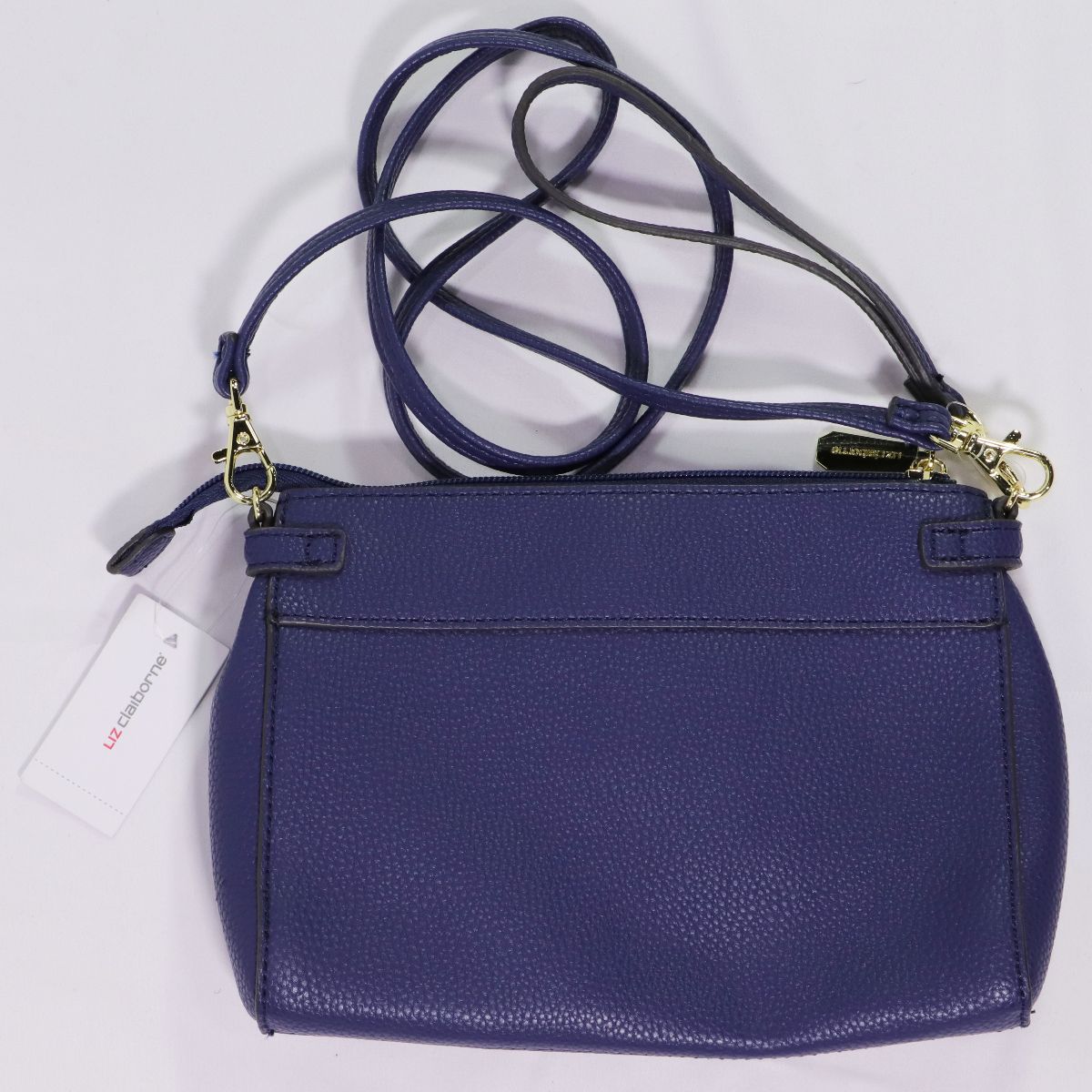 Liz Claiborne Pebbled Crossbody Wristlet - Navy & Gold Womens Handbags & Purses Liz Claiborne - Simple Cell Bulk Wholesale Pricing - USA Seller