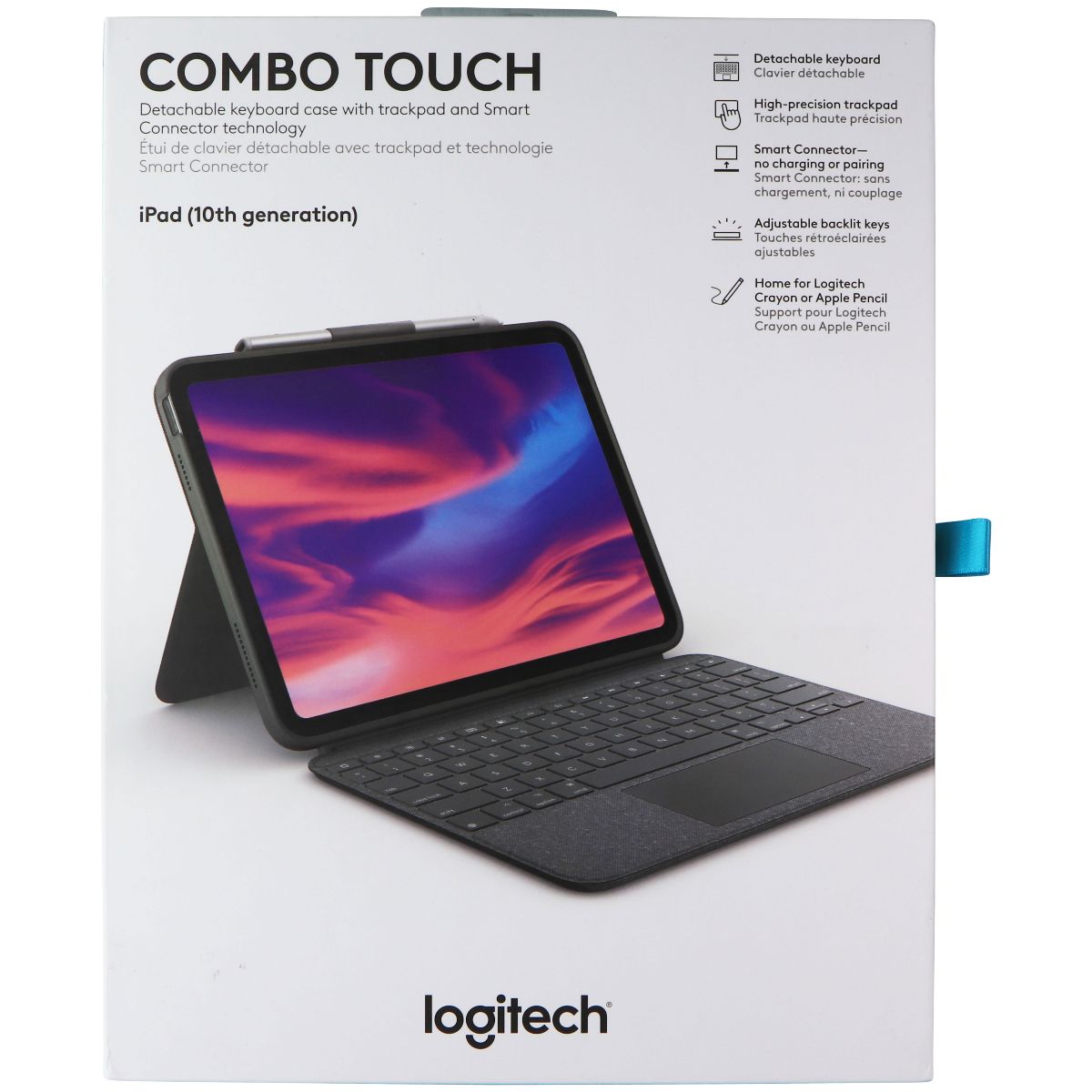 Logitech COMBO TOUCH Detachable Keyboard Case for iPad (10th generation) iPad/Tablet Accessories - Cases, Covers, Keyboard Folios Logitech - Simple Cell Bulk Wholesale Pricing - USA Seller