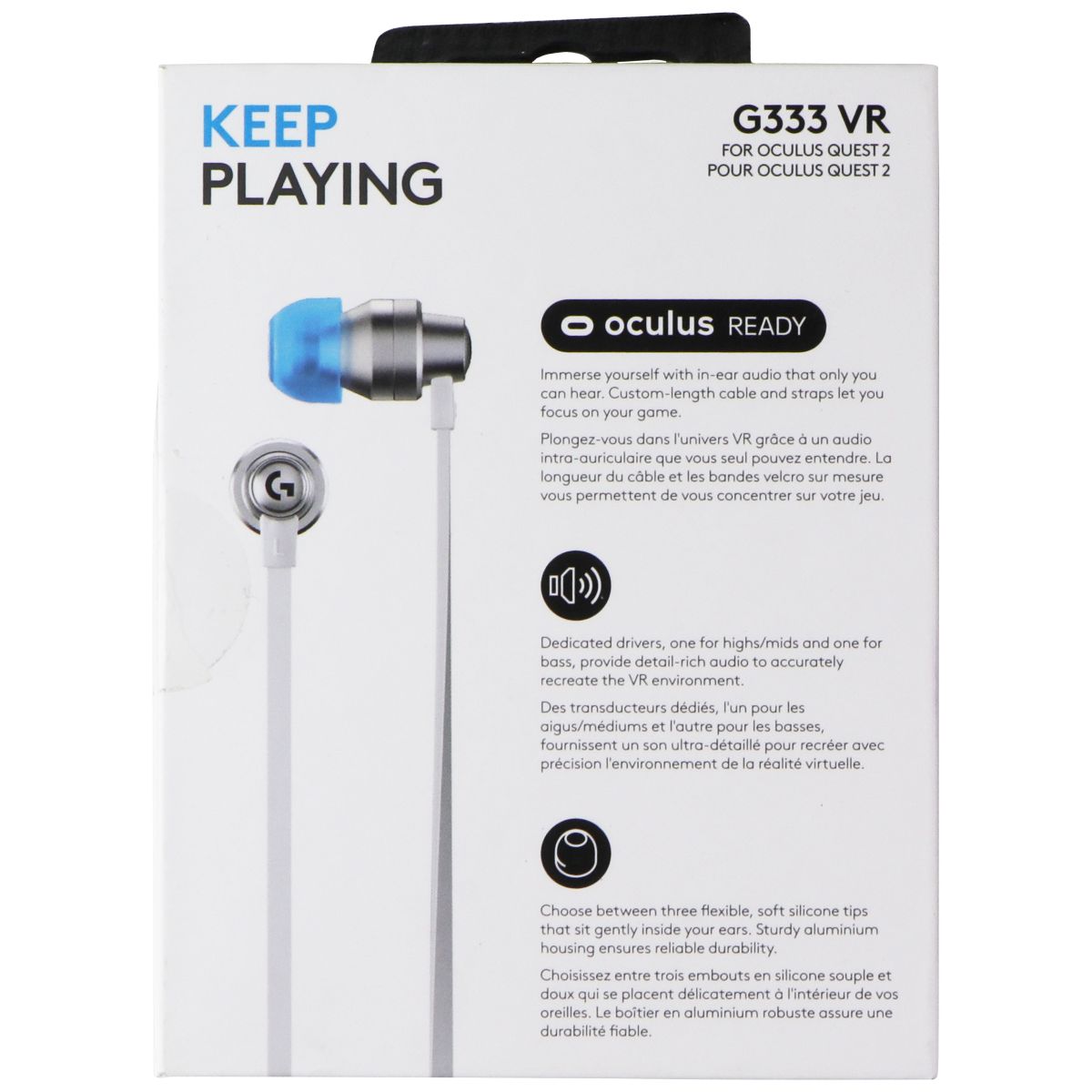 Logitech G333 VR Earphones for Oculus Quest 2 Portable Audio - Headphones Logitech - Simple Cell Bulk Wholesale Pricing - USA Seller