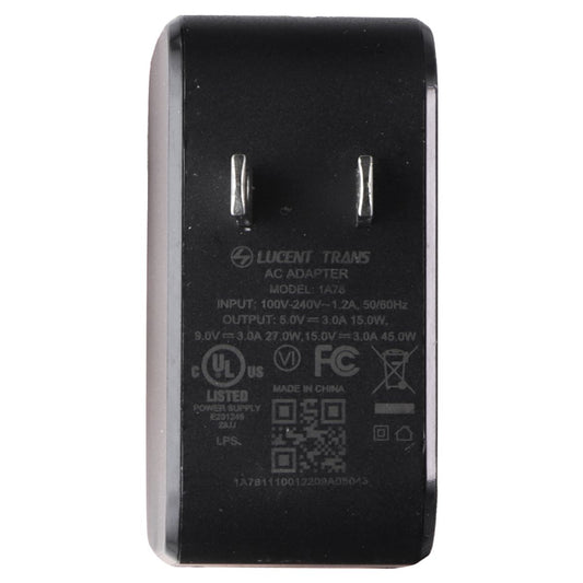 Lucent Trans (USB-C) AC Adapter (1A78) 45 Watts - Black Cell Phone - Cables & Adapters Lucent Trans - Simple Cell Bulk Wholesale Pricing - USA Seller
