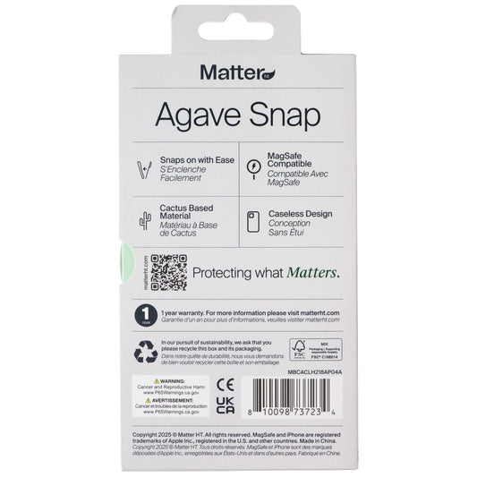 Matter Agave Snap Case for MagSafe for Apple iPhone 17 Pro Max - Cacao Brown Cell Phone - Cases, Covers & Skins Matter - Simple Cell Bulk Wholesale Pricing - USA Seller