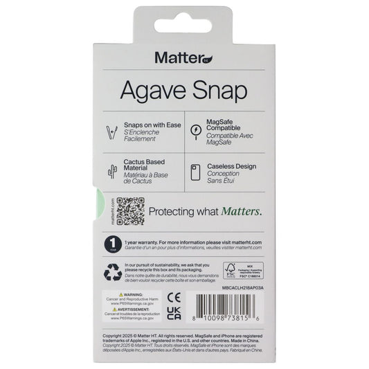 Matter Agave Snap Case for MagSafe for Apple iPhone 17 Pro - Cacao Brown Cell Phone - Cases, Covers & Skins Matter - Simple Cell Bulk Wholesale Pricing - USA Seller
