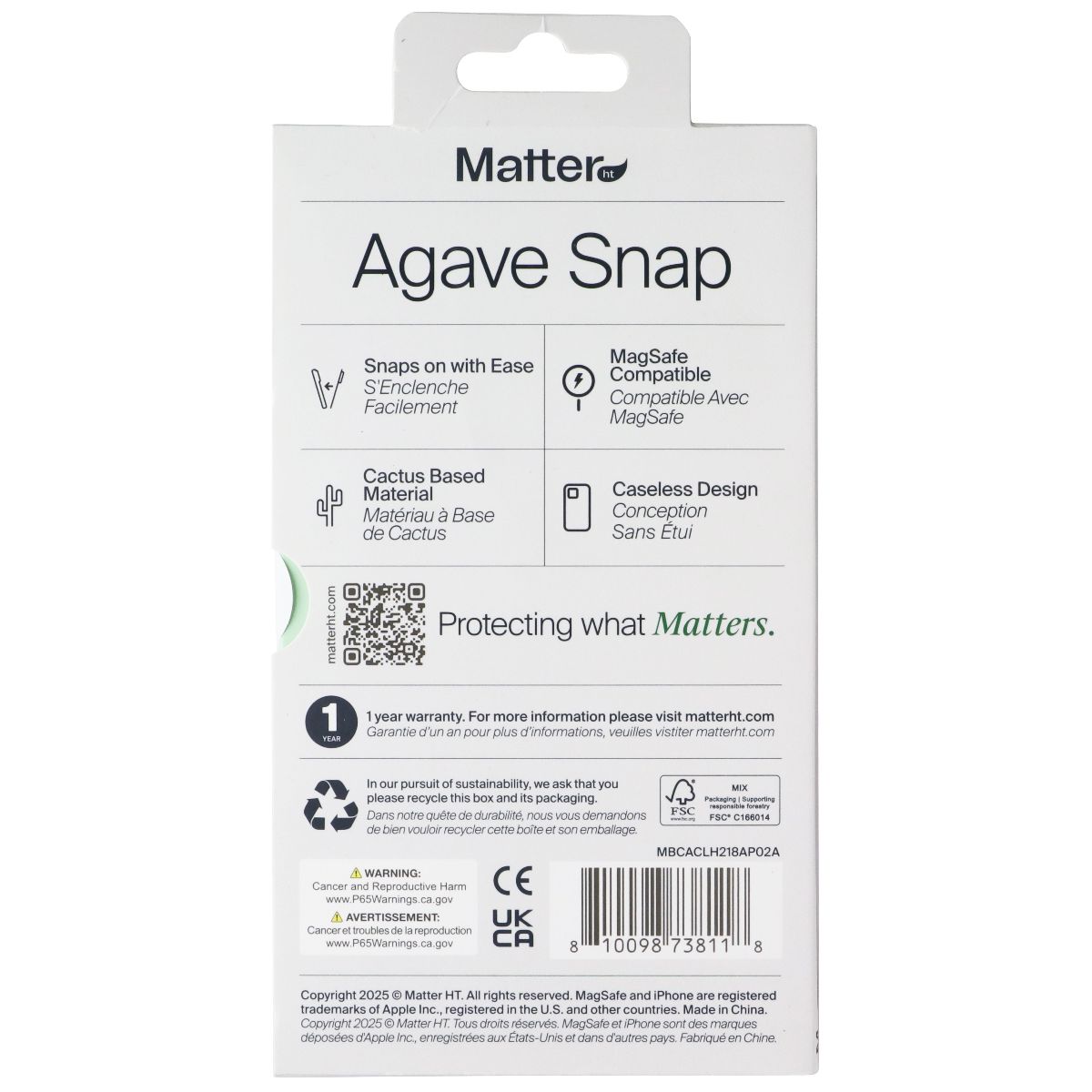 Matter Agave Snap Case for MagSafe for Apple iPhone 17 Air - Cacao Brown
