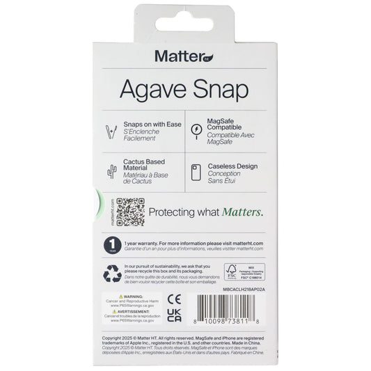 Matter Agave Snap Case for MagSafe for Apple iPhone 17 Air - Cacao Brown