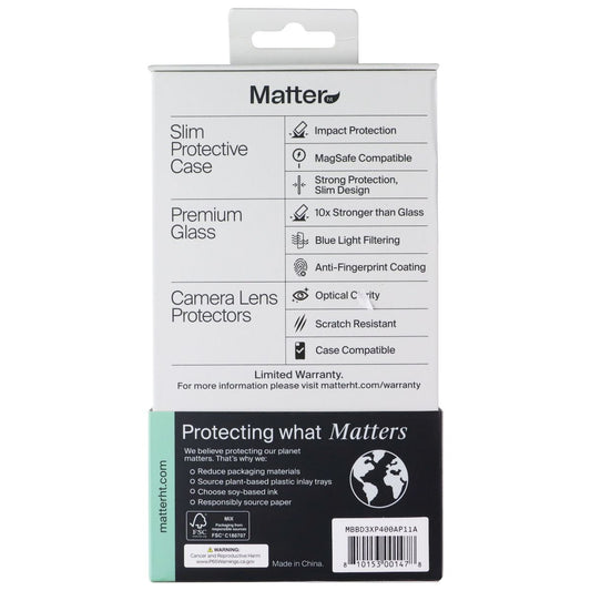 Matter HT 3-in-1 Protection Bundle for Apple iPhone 17 Pro Max - Black Cell Phone - Accessory Bundles Matter HT - Simple Cell Bulk Wholesale Pricing - USA Seller