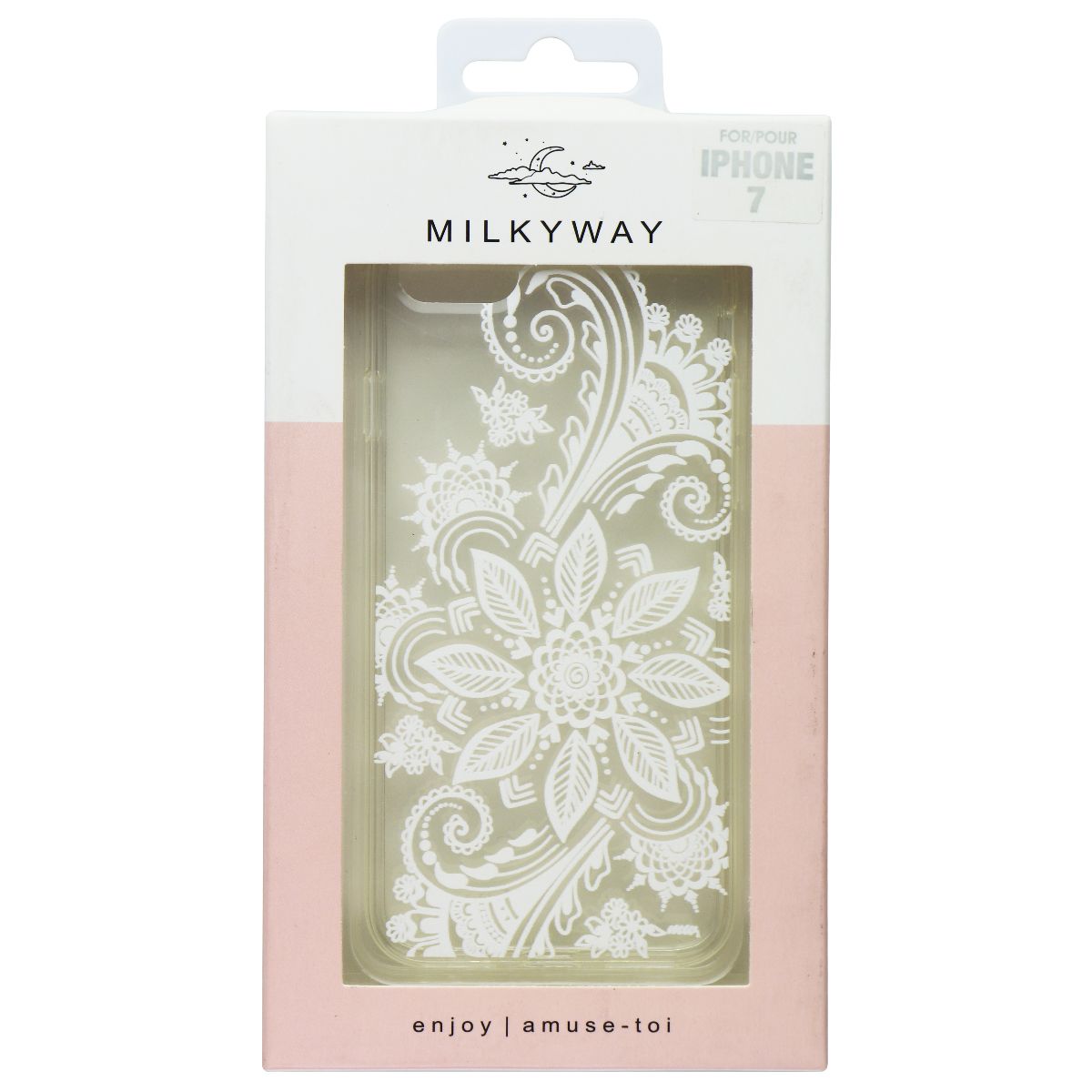 MilkyWay Slim Protective Gel Case for Apple iPhone 7 - Clear/White Paisley Cell Phone - Cases, Covers & Skins MilkyWay - Simple Cell Bulk Wholesale Pricing - USA Seller