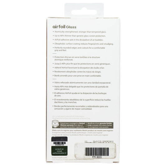 Moshi Airfoil Glass Ultra Clear Glass Screen Protector for LG Q6