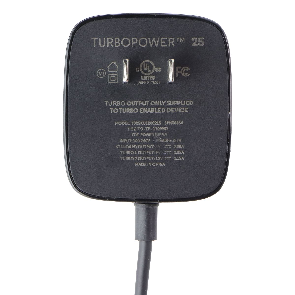 Motorola (SPN5886A) 5V 2.85A 5ft Travel Charger for Micro USB Devices - Black Cell Phone - Cables & Adapters Motorola - Simple Cell Bulk Wholesale Pricing - USA Seller