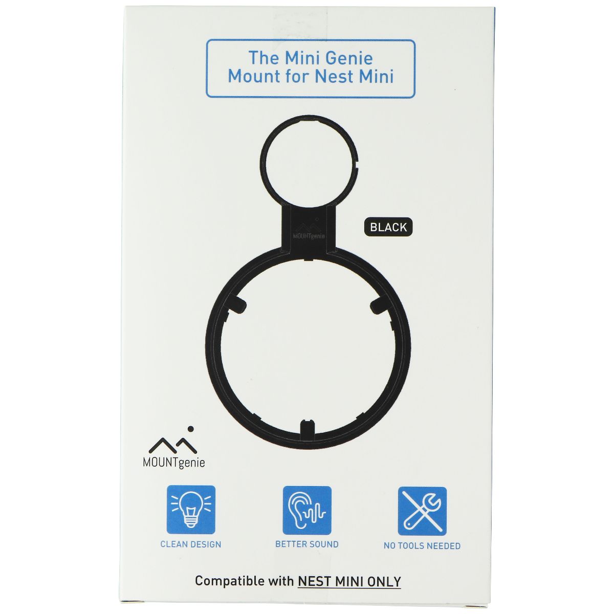 MOUNTgenie Mount for Google Nest Mini - Black TV, Video & Home Audio - Speaker Mounts & Stands MOUNTgenie - Simple Cell Bulk Wholesale Pricing - USA Seller