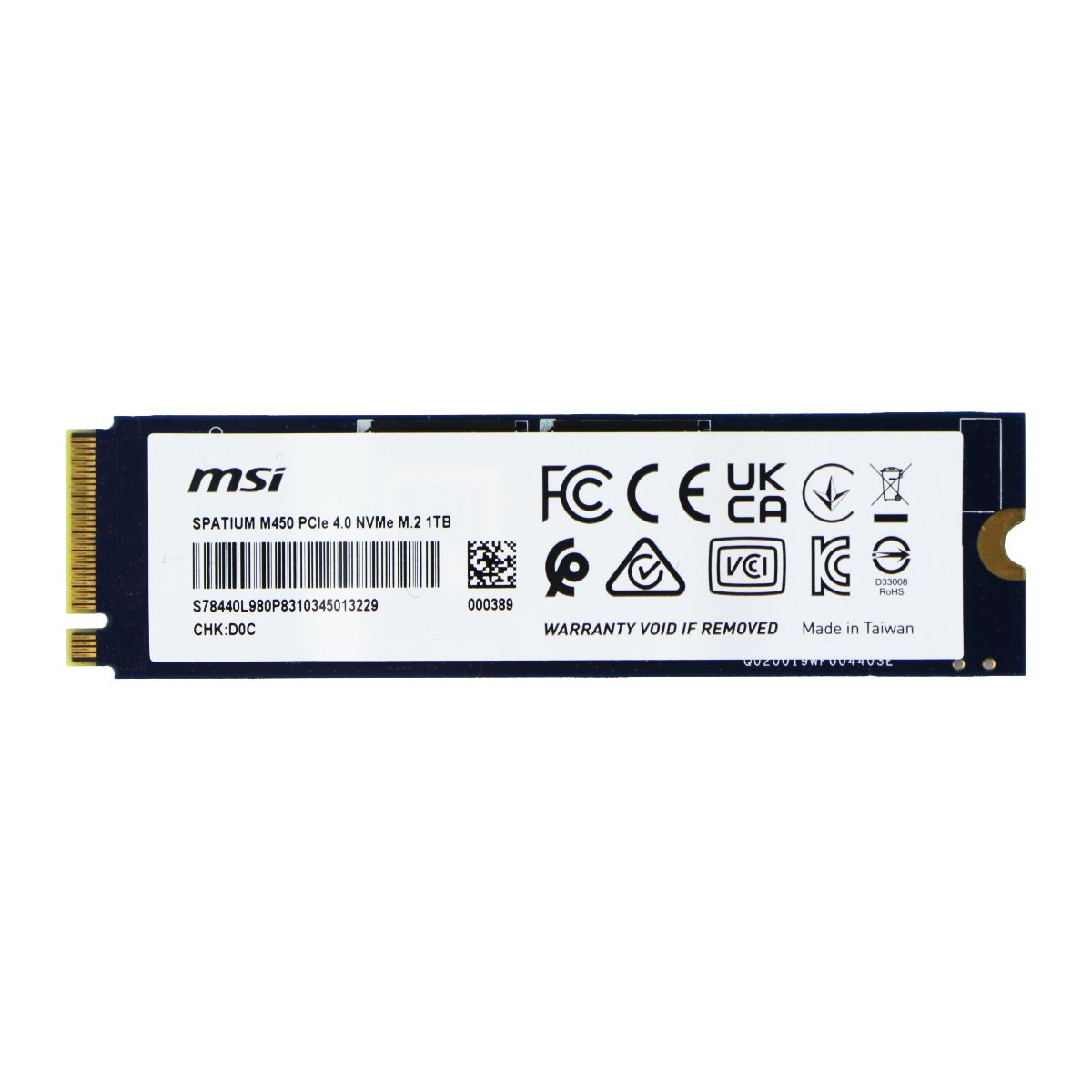 MSI (1TB) Spatium M450 M.2 2280 PCIe Express 4.0 NVMe Internal SSD Digital Storage - Solid State Drives MSI - Simple Cell Bulk Wholesale Pricing - USA Seller