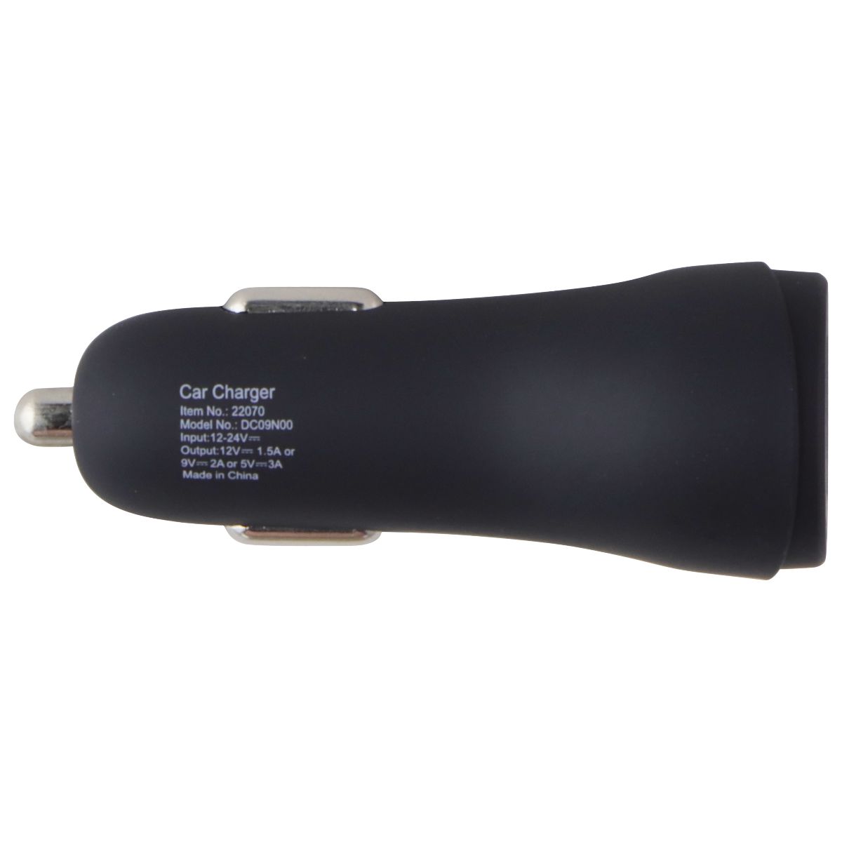 mWorks 12V/1.5A or 9V/2A or 5V/3A USB-A (DC09N00) Car Charger - Black