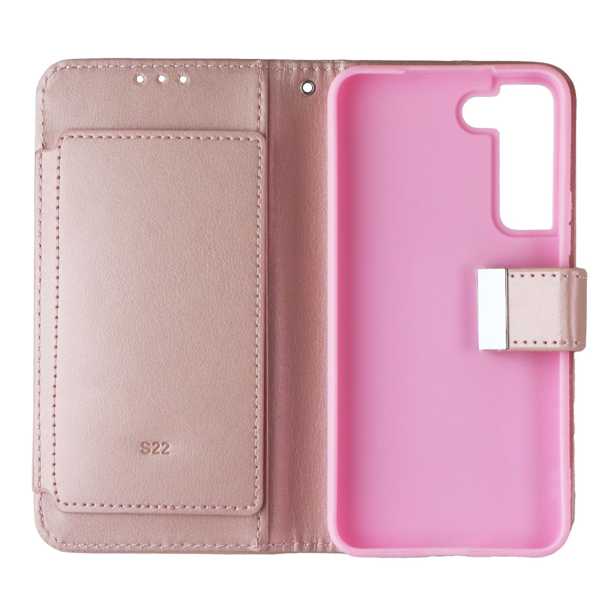 Mybat MyJacket Wallet Case for Samsung Galaxy S22 - Rose Gold Leather Cell Phone - Cases, Covers & Skins MyBat - Simple Cell Bulk Wholesale Pricing - USA Seller